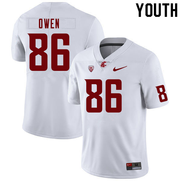 Youth #86 Drake Owen Washington State Cougars College Football Jerseys Sale-White